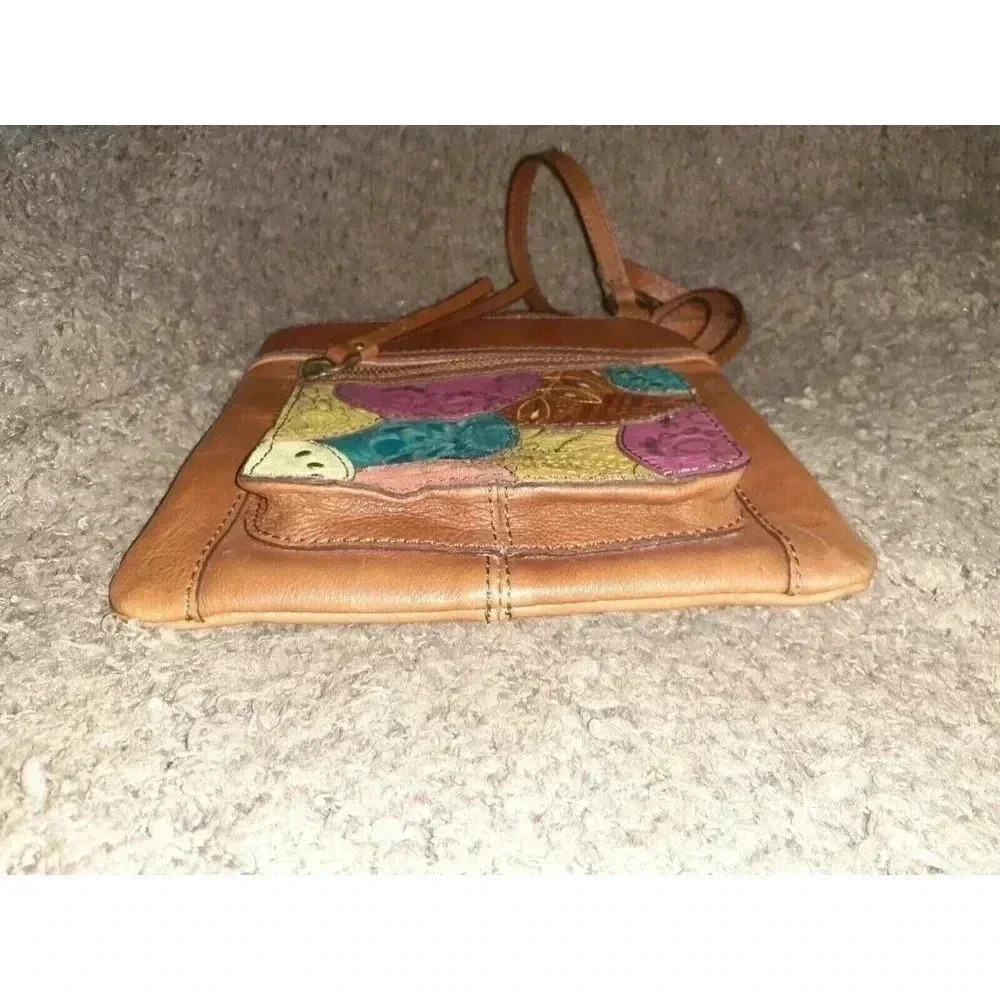 Fossil-Patchwork Leather Multicolor Crossbody-Vin… - image 7